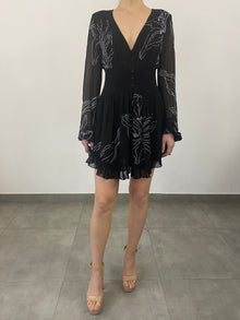 Rococo Sand | Dream Front Button Closure Short Dress | Black