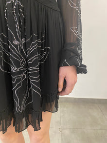 Rococo Sand | Dream Front Button Closure Short Dress | Black