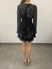 Rococo Sand | Dream Front Button Closure Short Dress | Black