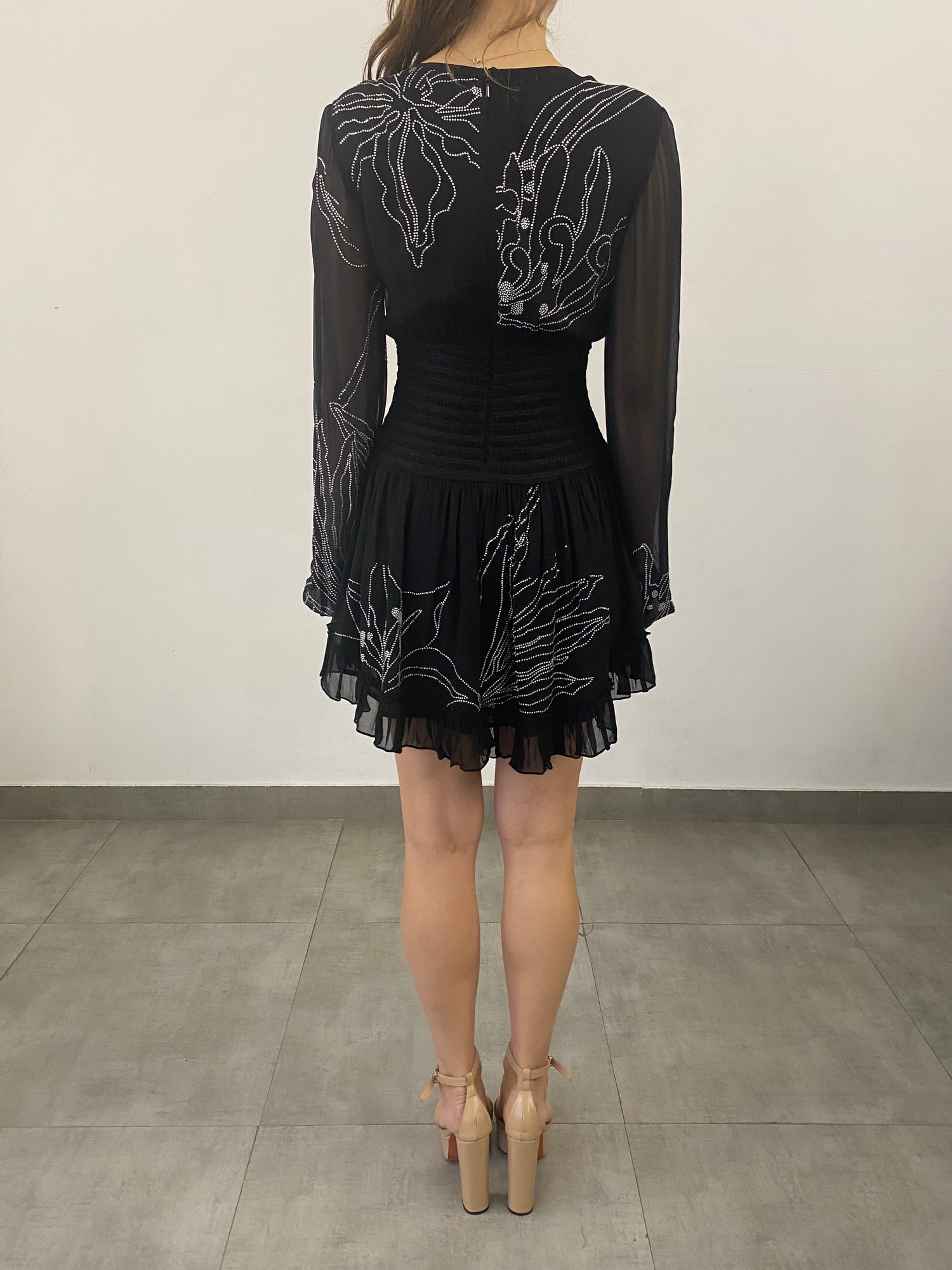 Rococo Sand | Dream Front Button Closure Short Dress | Black