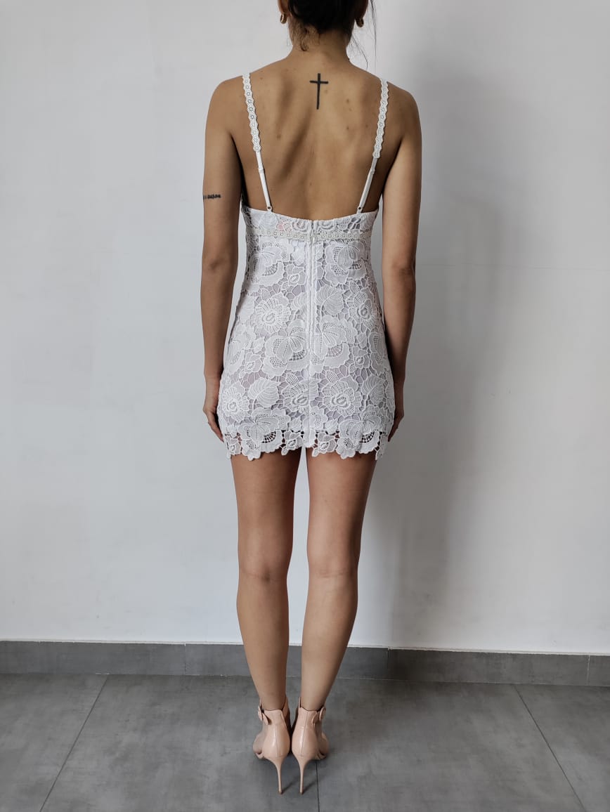 Rococo Sand | Eliza Mini Strap Dress | White