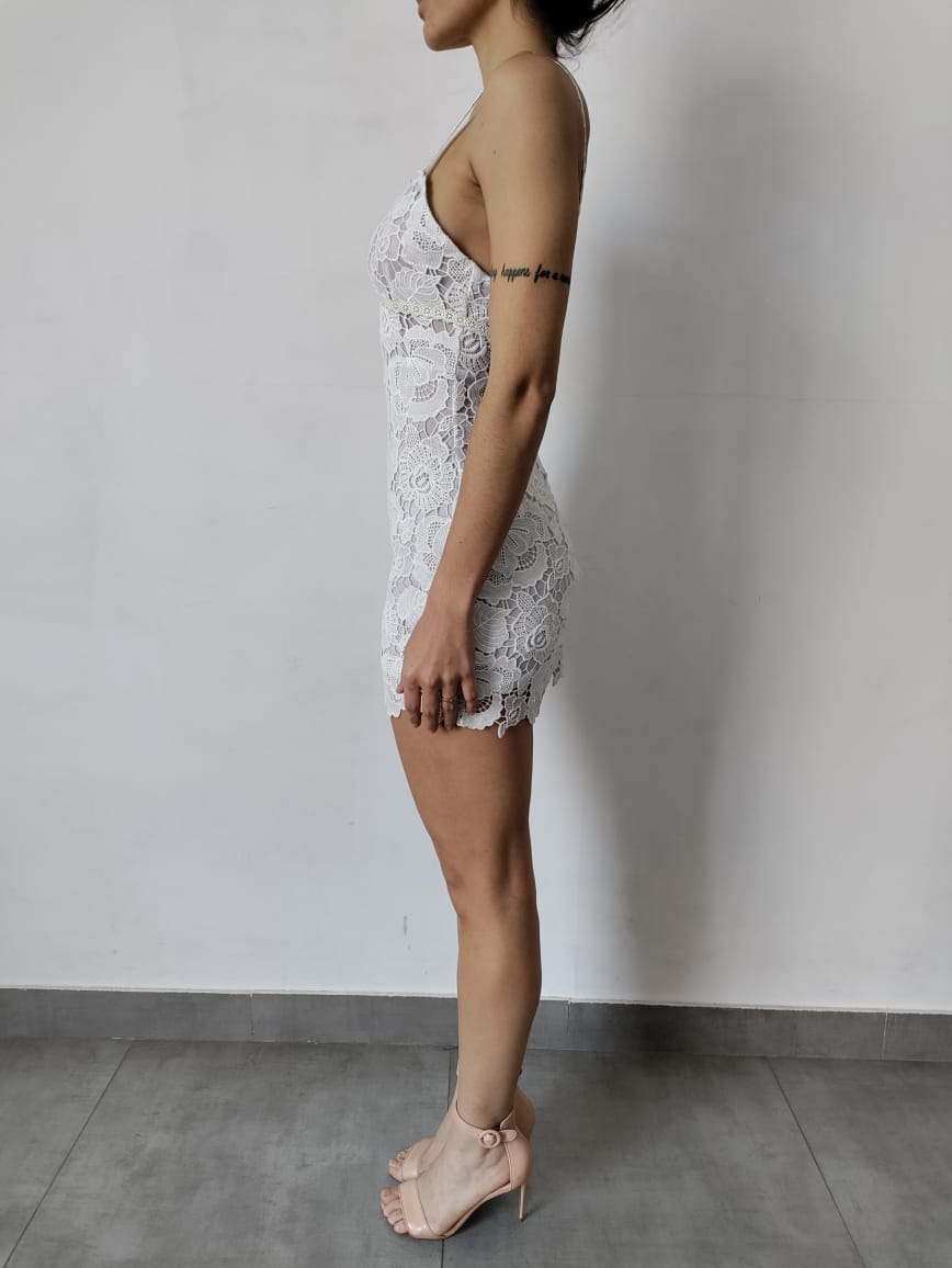 Rococo Sand | Eliza Mini Strap Dress | White