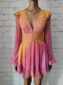 Rococo Sand | Evie V-Neck Short Dress | Multicolor