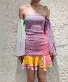 Rococo Sand | Evie Strapless Short Dress | Multicolor