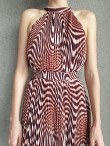 Rococo Sand | Fauve Halter-Neck Long Dress | Brown
