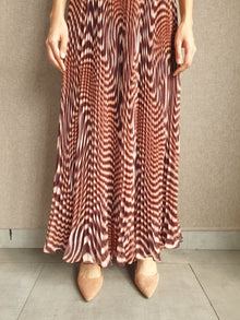 Rococo Sand | Fauve Halter-Neck Long Dress | Brown