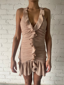 Rococo Sand | Gaia V-Neck Sleeveless Short Dress | Nude