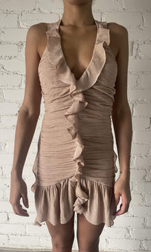 Rococo Sand | Gaia Viscose Cotton Georgtte Short Dress | Beige