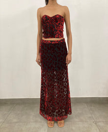 Rococo Sand | Haven Long Skirt | Black/Red