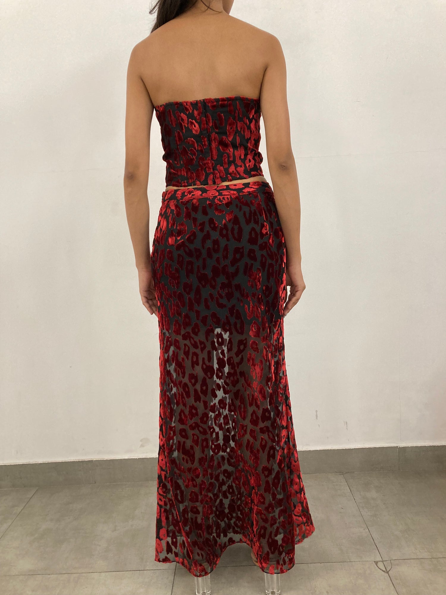 Rococo Sand | Haven Long Skirt | Black/Red