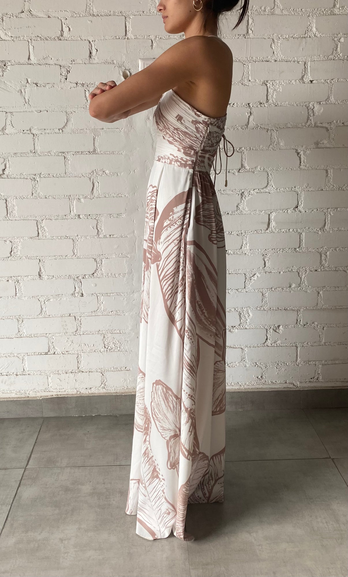 Rococo Sand | Ines Jumpsuit | Light Brown/White