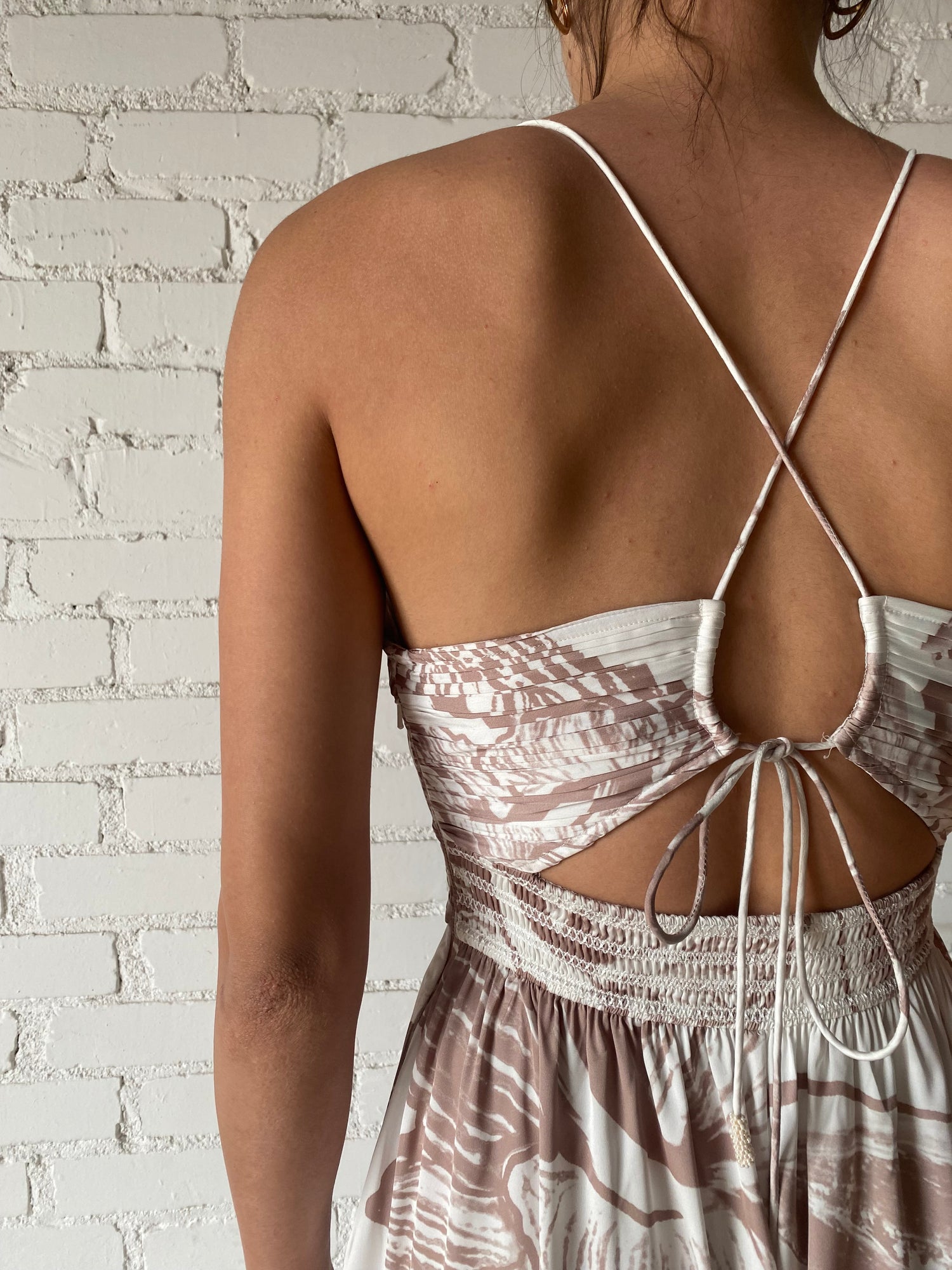 Rococo Sand | Ines Jumpsuit | Light Brown/White