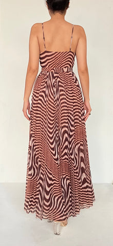 Rococo Sand | Strappy Long Dress | Black/Off-White