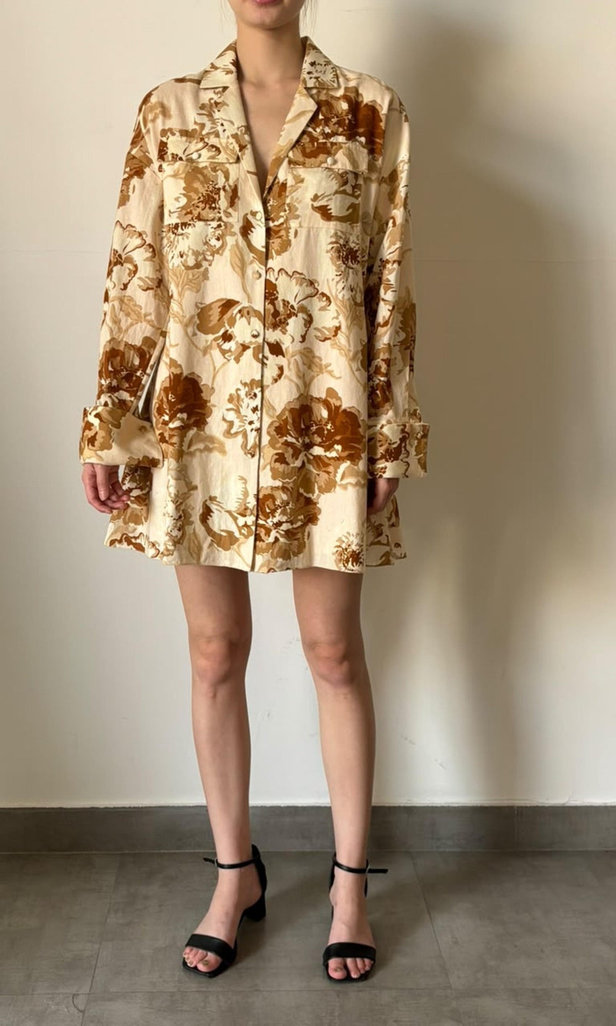 Rococo Sand | Inv Cotton Flex Long Sleeve Shirt | Beige Multi
