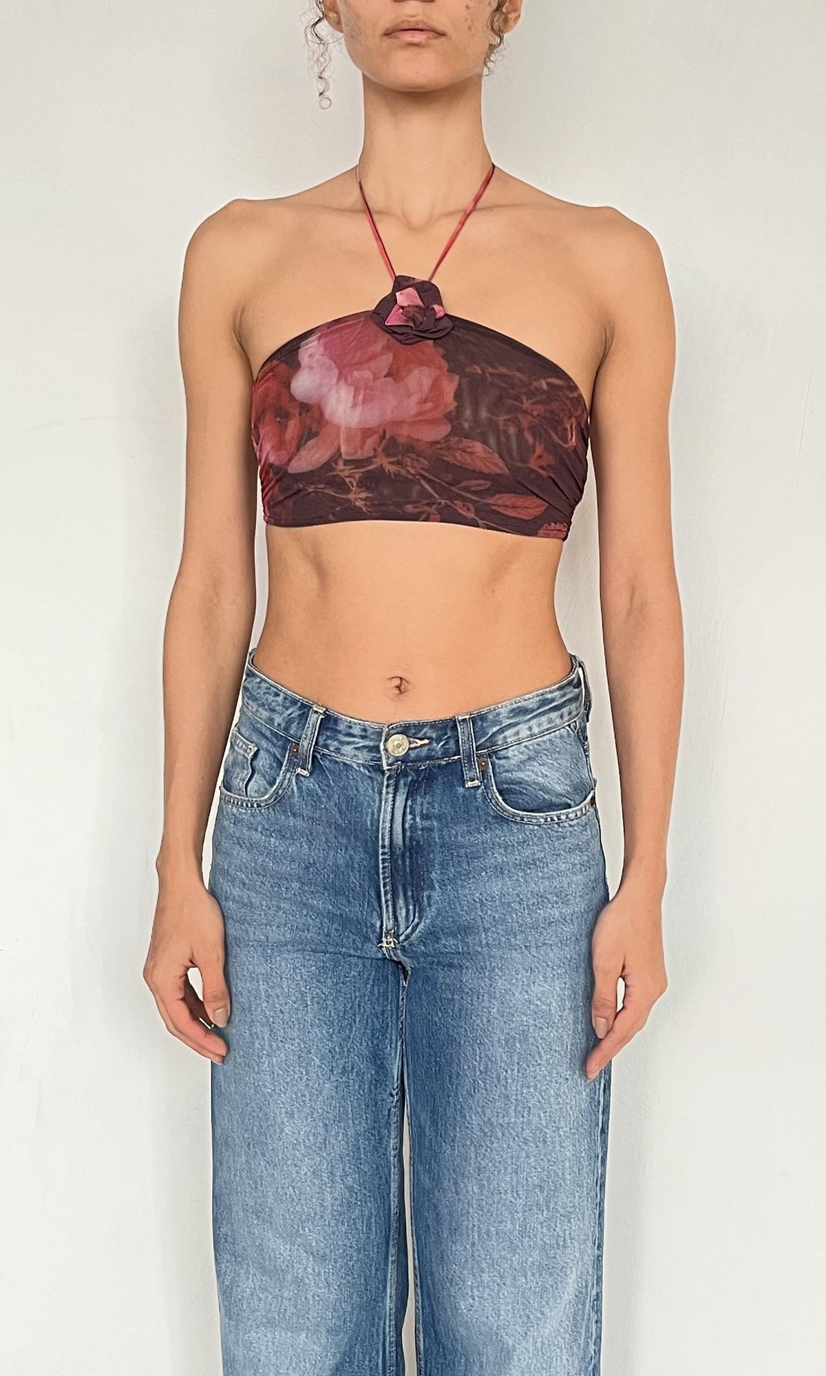 Rococo Sand | Inv Nylon Powermesh Bandeau | Brown