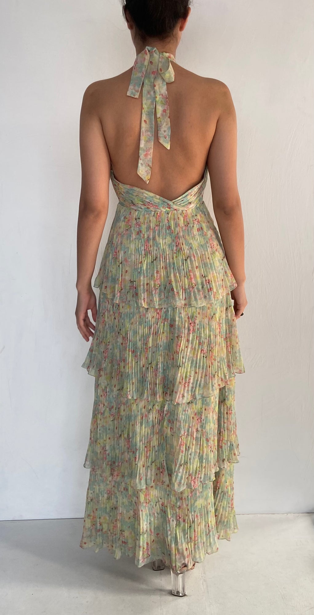Rococo Sand | Viscose Long Dress | Green