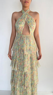 Rococo Sand | Viscose Long Dress | Green