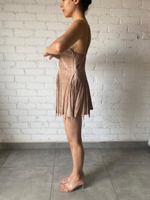 Rococo Sand | Spaghetti Strap Short Dress | Brown