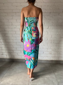 Rococo Sand | Sleek Fit Tube Midi Dress | Multicolor