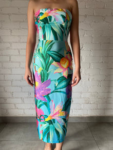 Rococo Sand | Sleek Fit Tube Midi Dress | Multicolor
