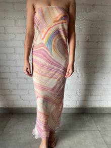 Rococo Sand | Relaxed Fit Tube Midi Dress | Multicolor