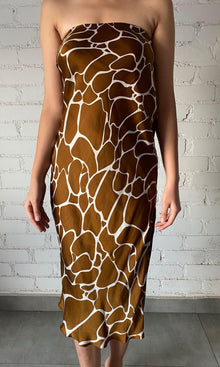 Womens | Inv Heavy Crepe Long Dress | Brown White