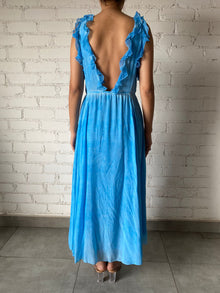 Rococo Sand | Viscose Long Dress | Blue