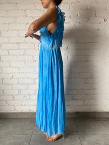 Rococo Sand | Viscose Long Dress | Blue