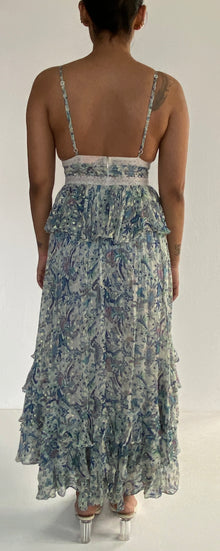Rococo Sand | Strappy Long Dress | Blue/White