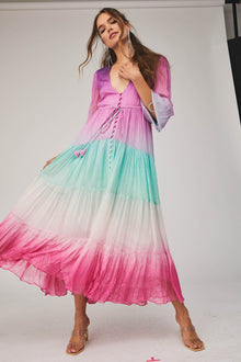 Rococo Sand | Pax Long Dress | Tricolor