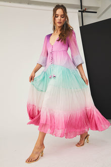 Rococo Sand | Pax Long Dress | Tricolor