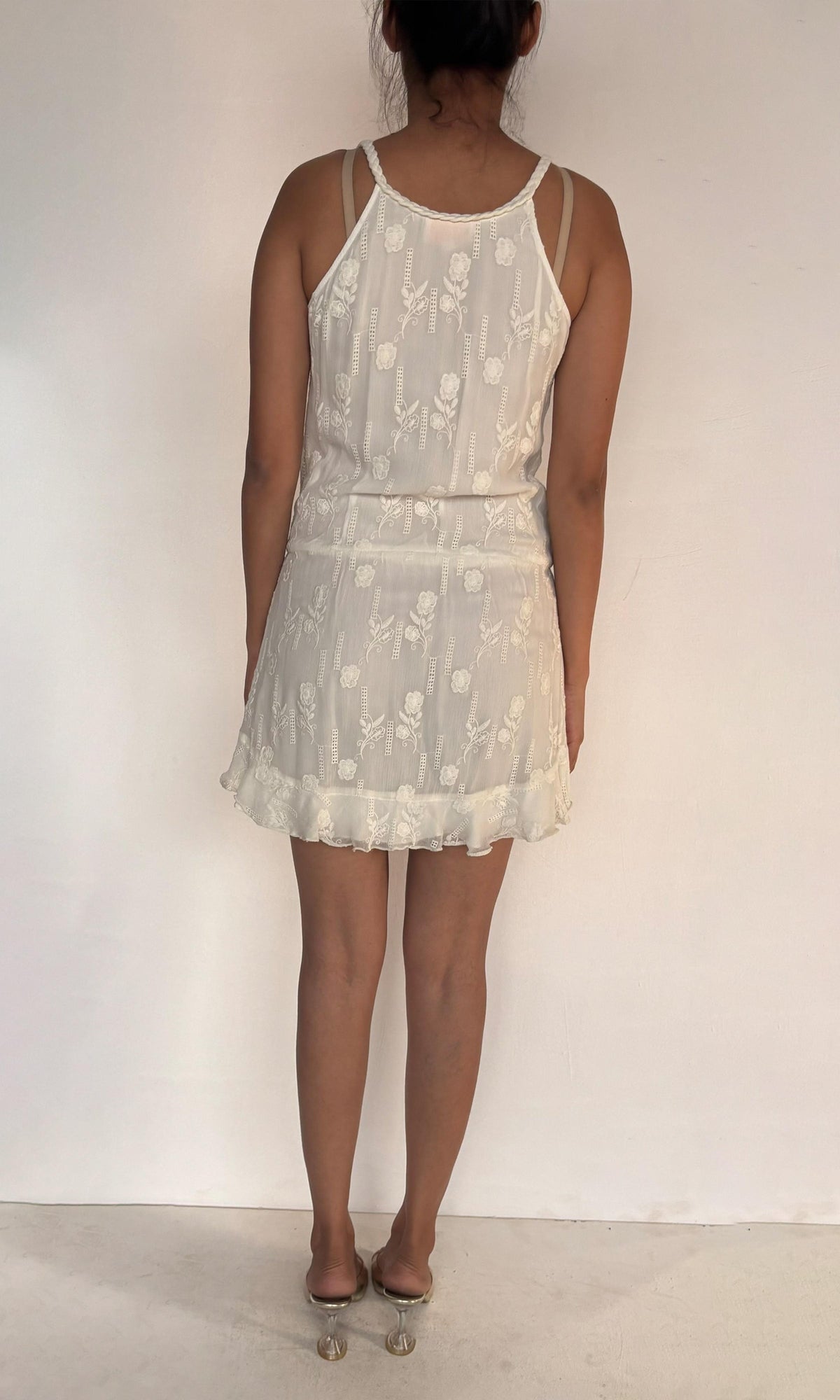 Rococo Sand | Inv Cotton Short Dress | White