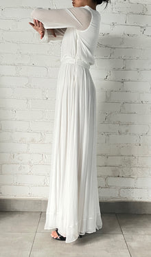 Rococo Sand | Chiffon Long Skirt | White