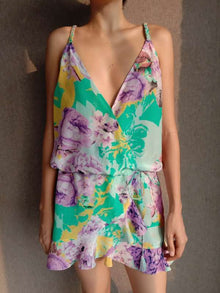 Rococo Sand | Ivy Short V-Neck Dress | Multicolor