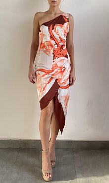 Rococo Sand | Jesse Polyester Satin Lycra Midi Dress | Beige
