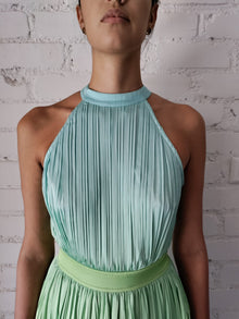 Rococo Sand | Kiki Halter-Neck Long Dress | Blue/Green Ombre