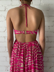 Rococo Sand | Lara Halter-Neck Long Dress | Fuchsia