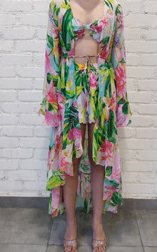 Rococo Sand | Lora Belted Closure Cape | Multicolor