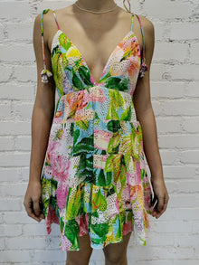 Rococo Sand | Lora V-Neck Short Dress | Multicolor