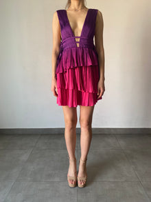 Rococo Sand | Paige Deep V-Neck Sleeveless Short Dress | Ombre