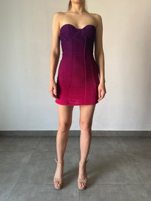 Rococo Sand | Paige Strapless Short Dress | Pink/Purple