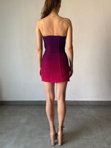 Rococo Sand | Paige Strapless Short Dress | Pink/Purple