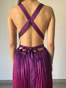 Rococo Sand | Paige Strapless Back Tie Long Dress | Pink/Purple Ombre