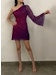 Rococo Sand | Paige One-Shoulder Short Dress | Pink/Purple