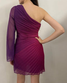 Rococo Sand | Paige One-Shoulder Short Dress | Pink/Purple
