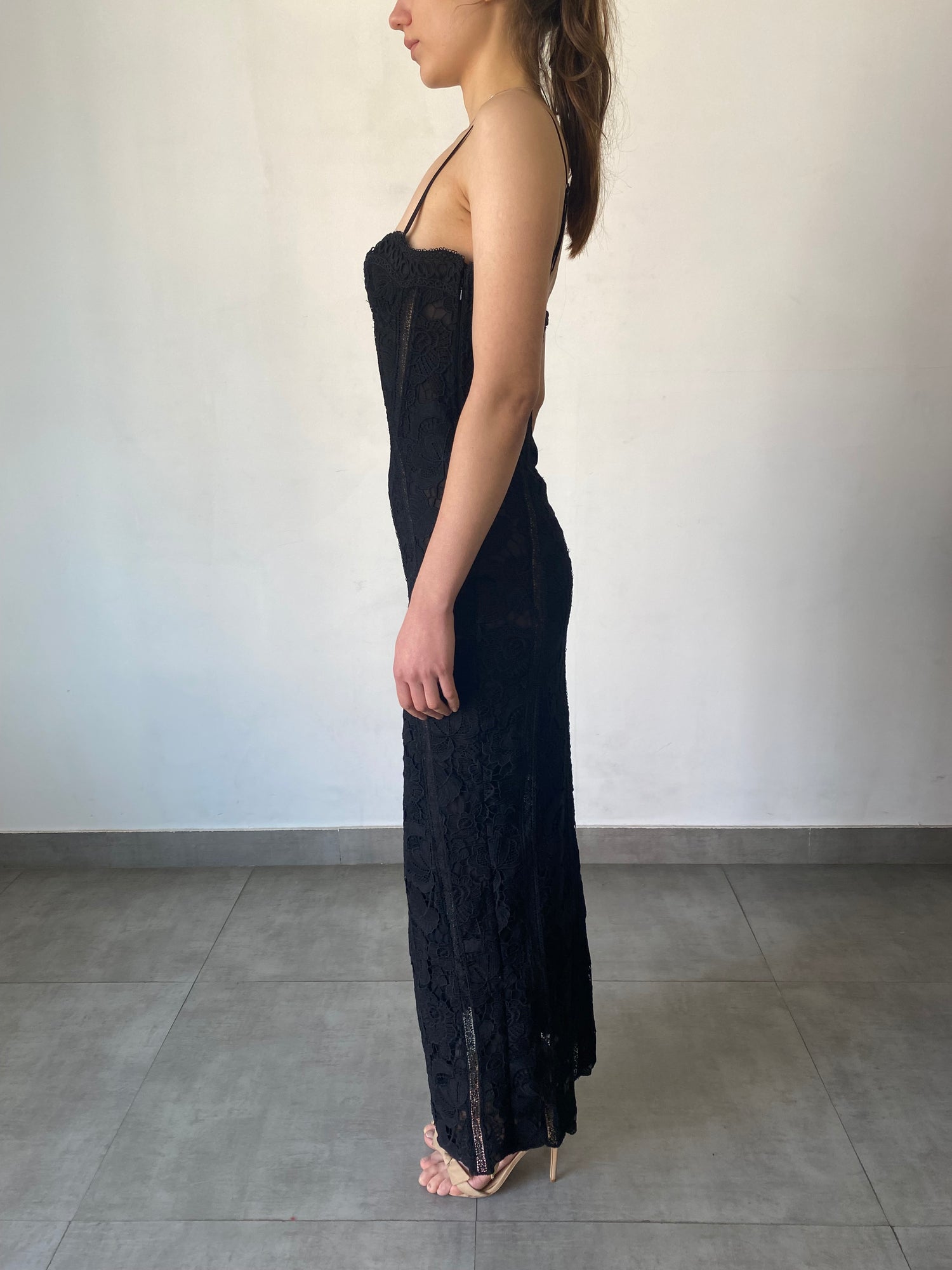 Rococo Sand | Lace Long Dress | Black
