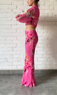 Rococo Sand | Quin Viscose Chiffon Crop Shirt | Pink