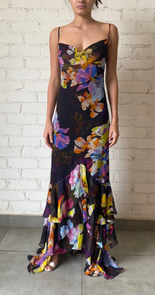 Rococo Sand | Quin Floral Maxi Dress | Black Multi