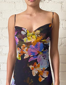 Rococo Sand | Quin Floral Maxi Dress | Black Multi