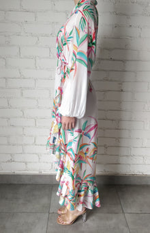 Rococo Sand | Rio Waist Tie Long Dress | Multicolor